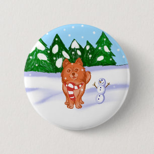 Chapa Redonda De 5 Cm Cachorro de nieve