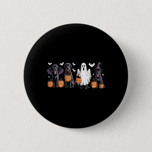 Chapa Redonda De 5 Cm Cachorro Labrador Negro Adorable Calabaza de Hallo