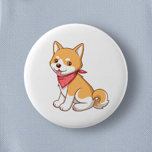 Chapa Redonda De 5 Cm Cachorro Shiba Inu Adorable