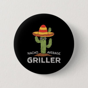 Chapa Redonda De 5 Cm Cactus Bbq Humor Grill Cooki