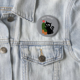 Chapa Redonda De 5 Cm Cactus de Texto Personalizado Mantén la Agudeza