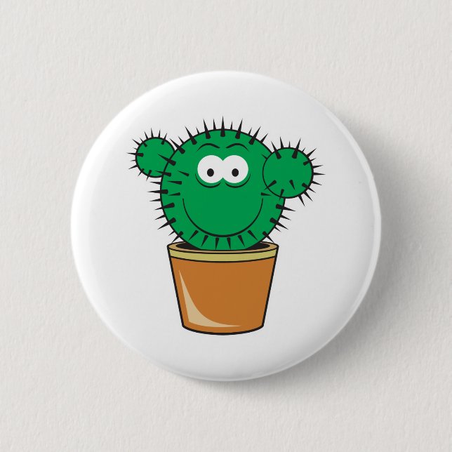 Chapa Redonda De 5 Cm Cactus Face (Anverso)