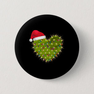 Chapa Redonda De 5 Cm Cactus Heart Navidades