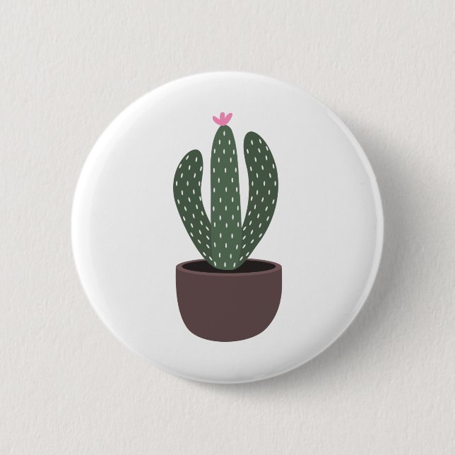 Chapa Redonda De 5 Cm Cactus in pot (Anverso)