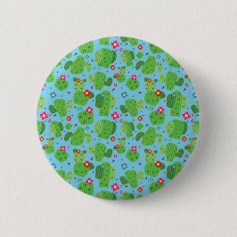Chapa Redonda De 5 Cm Cactus Me Outside (Azul) - Button