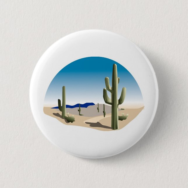 Chapa Redonda De 5 Cm Cactus Prairie Scene (Anverso)