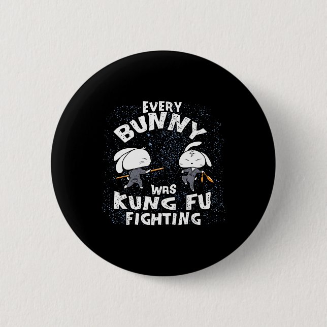 Chapa Redonda De 5 Cm Cada conejo luchaba kung fu Karate Ninja Este (Anverso)