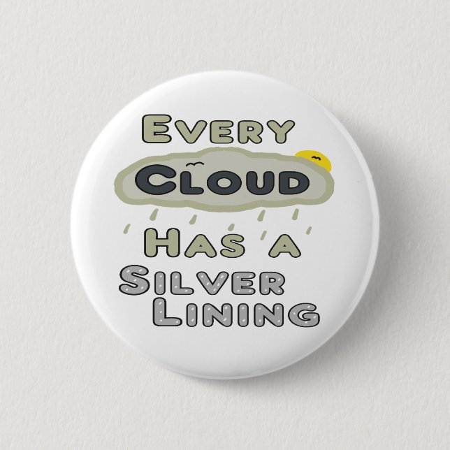 Chapa Redonda De 5 Cm Cada Nube Tiene Lino Plateado (Anverso)