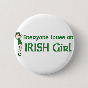 Chapa Redonda De 5 Cm Cada uno ama a un chica irlandés