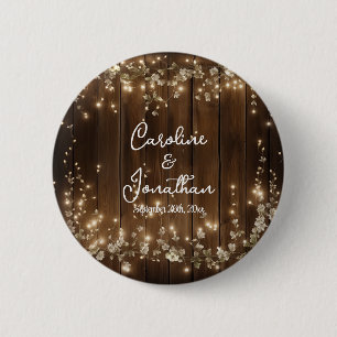 Chapa Redonda De 5 Cm Cadena Rustica Madera Ilumina Boda Floral Blanco