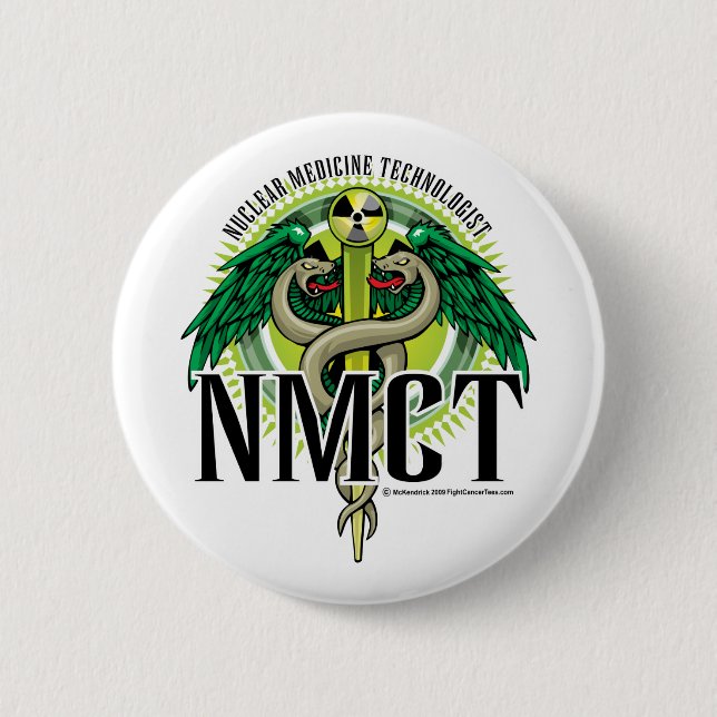Chapa Redonda De 5 Cm Caduceo de NMCT (Anverso)