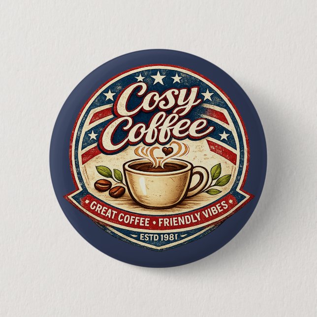 Chapa Redonda De 5 Cm Café Acogedor (Anverso)