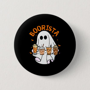 Chapa Redonda De 5 Cm Café fantasma barista aburrido Halloween Soky Temp