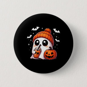 Chapa Redonda De 5 Cm Café Fantasma Cute Lover Halloween Ghost Pumpkin S
