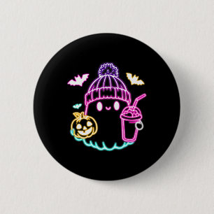 Chapa Redonda De 5 Cm Café Fantasma Retro Cute Bebe Fantasma Halloween