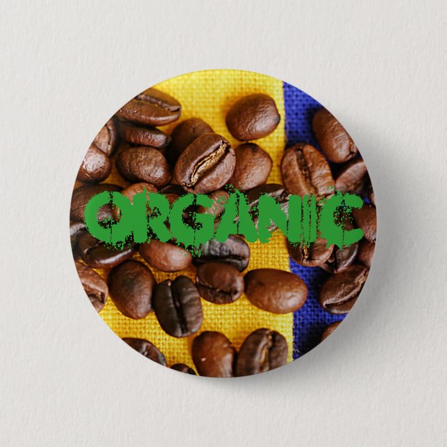 Chapa Redonda De 5 Cm Café frijol (Anverso)