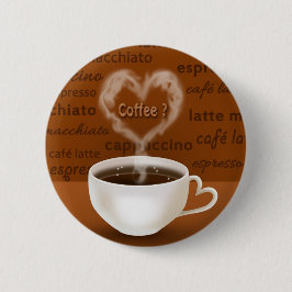 Chapa Redonda De 5 Cm Café? Humo con forma de corazón