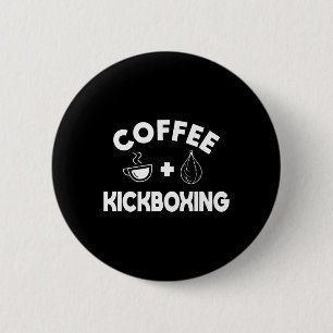 Chapa Redonda De 5 Cm Café + Kickboxing Kickboxer Karate Boxeo Luchador