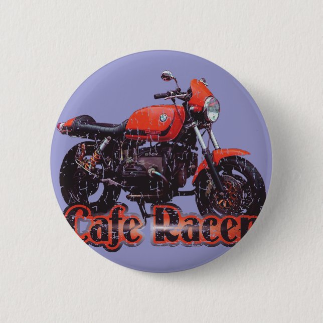 Chapa Redonda De 5 Cm Cafe Racer Motorcycle (Anverso)