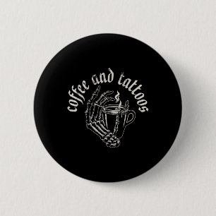 Chapa Redonda De 5 Cm Café Y Tatuajes