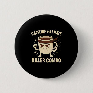 Chapa Redonda De 5 Cm Cafeína Karate Asesino Café Combo Ropa Ninja