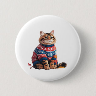 Chapa Redonda De 5 Cm Caída de la Hoja del Gato Hola Funny Cat Kitten Lo