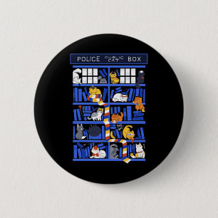 Chapa Redonda De 5 Cm Caja de gatos pública de la policía Graciosa Médic