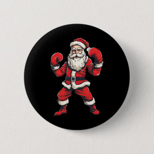 Chapa Redonda De 5 Cm Caja de Santa Claus Boxeo Kickboxing Navidad Mart