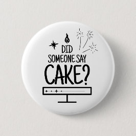 Chapa Redonda De 5 Cm Cake Lover Quote Minimal Black Typography White