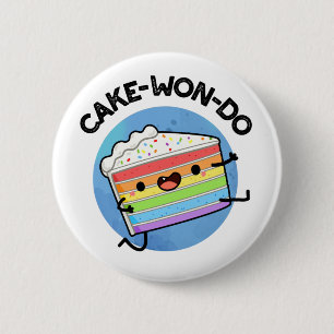 Chapa Redonda De 5 Cm Cake-won-do Funny Taekwondo Cake Pun