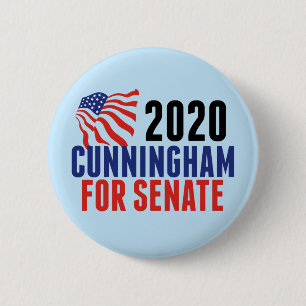 Chapa Redonda De 5 Cm Cal Cunningham al Senado