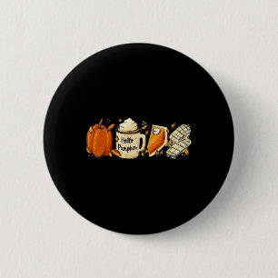 Chapa Redonda De 5 Cm Calabaza Calabaza Tee Latte Para Mujeres Thanksgiv