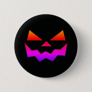Chapa Redonda De 5 Cm Calabaza cara de Jack-o-lantern negro colores Ombr
