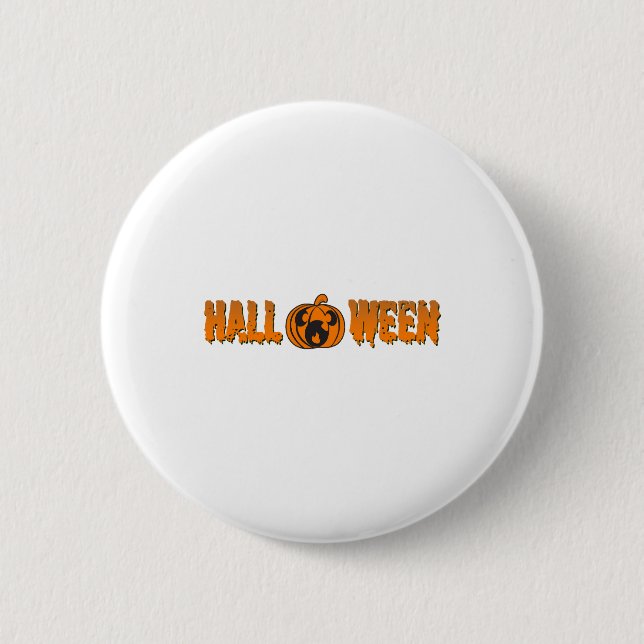 Chapa Redonda De 5 Cm Calabaza de Halloween (Anverso)