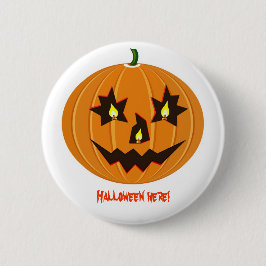 Chapa Redonda De 5 Cm calabaza de Halloween sobre blanco