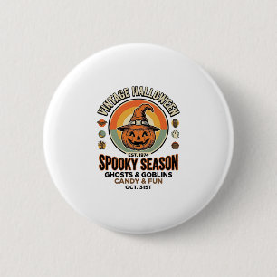Chapa Redonda De 5 Cm Calabaza de Halloween Sombrero de Bruja Divertido