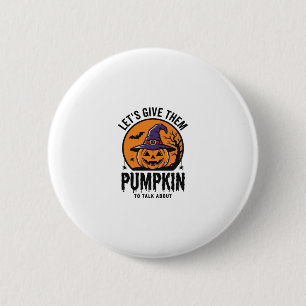Chapa Redonda De 5 Cm Calabaza de Halloween Sombrero de Bruja Divertido