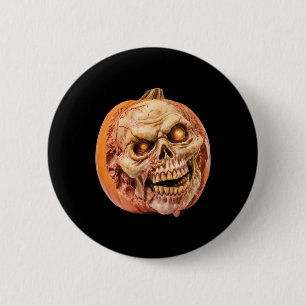 Chapa Redonda De 5 Cm Calabaza de horror inspirada en zombis Funny Hallo