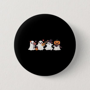 Chapa Redonda De 5 Cm Calabaza de la temporada espeluznante Boo Fantasma