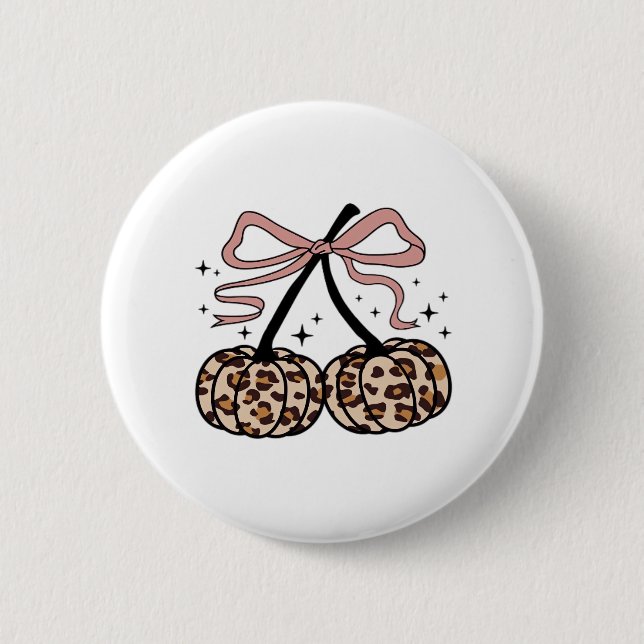 Chapa Redonda De 5 Cm Calabaza de otoño, cerezas de calabaza, calabaza d (Anverso)