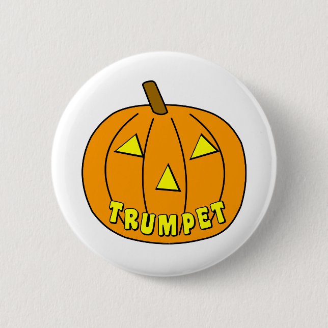 Chapa Redonda De 5 Cm Calabaza de Trumpet Halloween (Anverso)