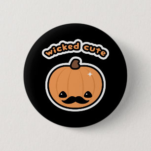 Chapa Redonda De 5 Cm Calabaza del bigote de Kawaii