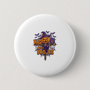 Chapa Redonda De 5 Cm Calabaza Espantapájaros Búho Morado Murciélagos Ma