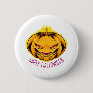 Chapa Redonda De 5 Cm calabaza feliz camiseta de halloween