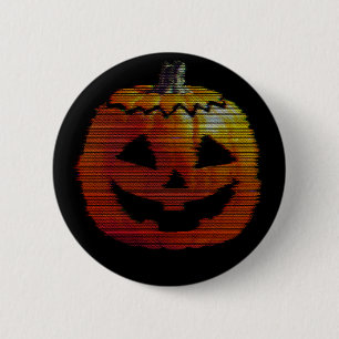 Chapa Redonda De 5 Cm Calabaza Glitchy TV