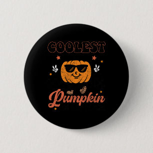 Chapa Redonda De 5 Cm Calabaza Groovy Más Fría En La Halloween Del Parch
