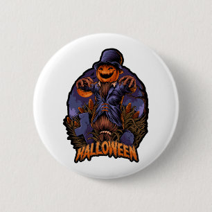 Chapa Redonda De 5 Cm calabaza hombre halloween camiseta halloween