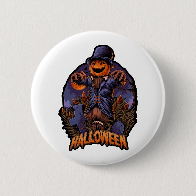 Chapa Redonda De 5 Cm calabaza hombre halloween camiseta halloween (Anverso)