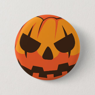 Chapa Redonda De 5 Cm Calabaza Jack o Lantern de Halloween