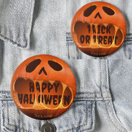 Chapa Redonda De 5 Cm Calabaza Jack o'lantern Feliz Halloween